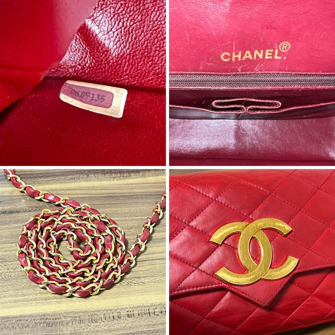 CHANEL シャネル デカココ シングルチェーン プッシュロック マトラッセ  ラムスキン ショルダーバッグ