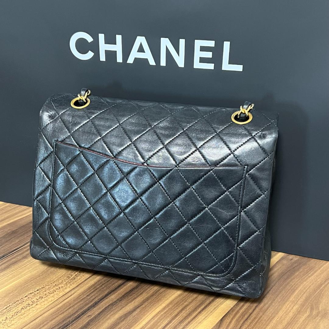 CHANEL シャネル ダブルフラップ ダブルチェーン マトラッセ 25 ラムスキン ショルダーバッグ