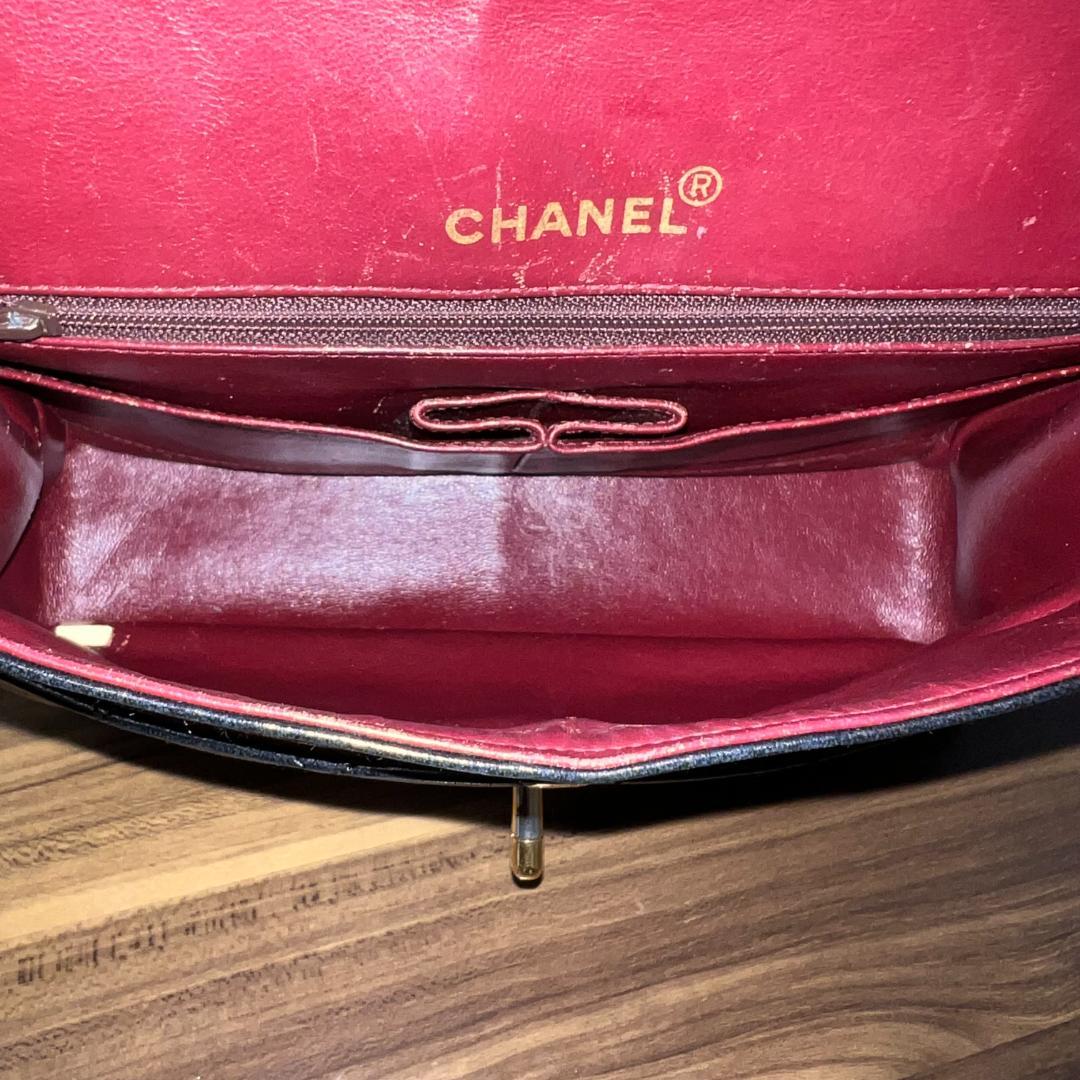 CHANEL シャネル ダブルフラップ ダブルチェーン マトラッセ 25 ラムスキン ショルダーバッグ