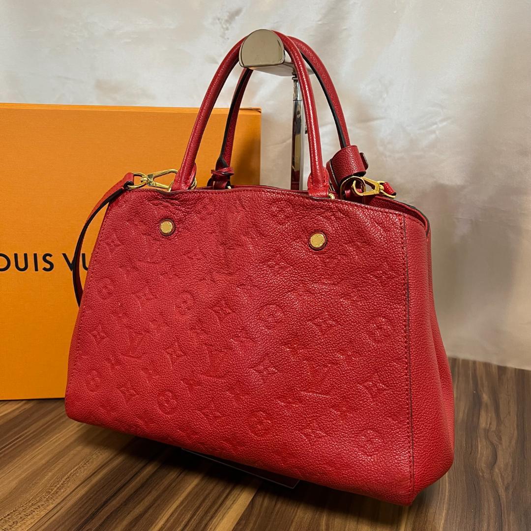 Louis Vuitton ルイヴィトン ハンドバッグ モンテーニュMM レッド