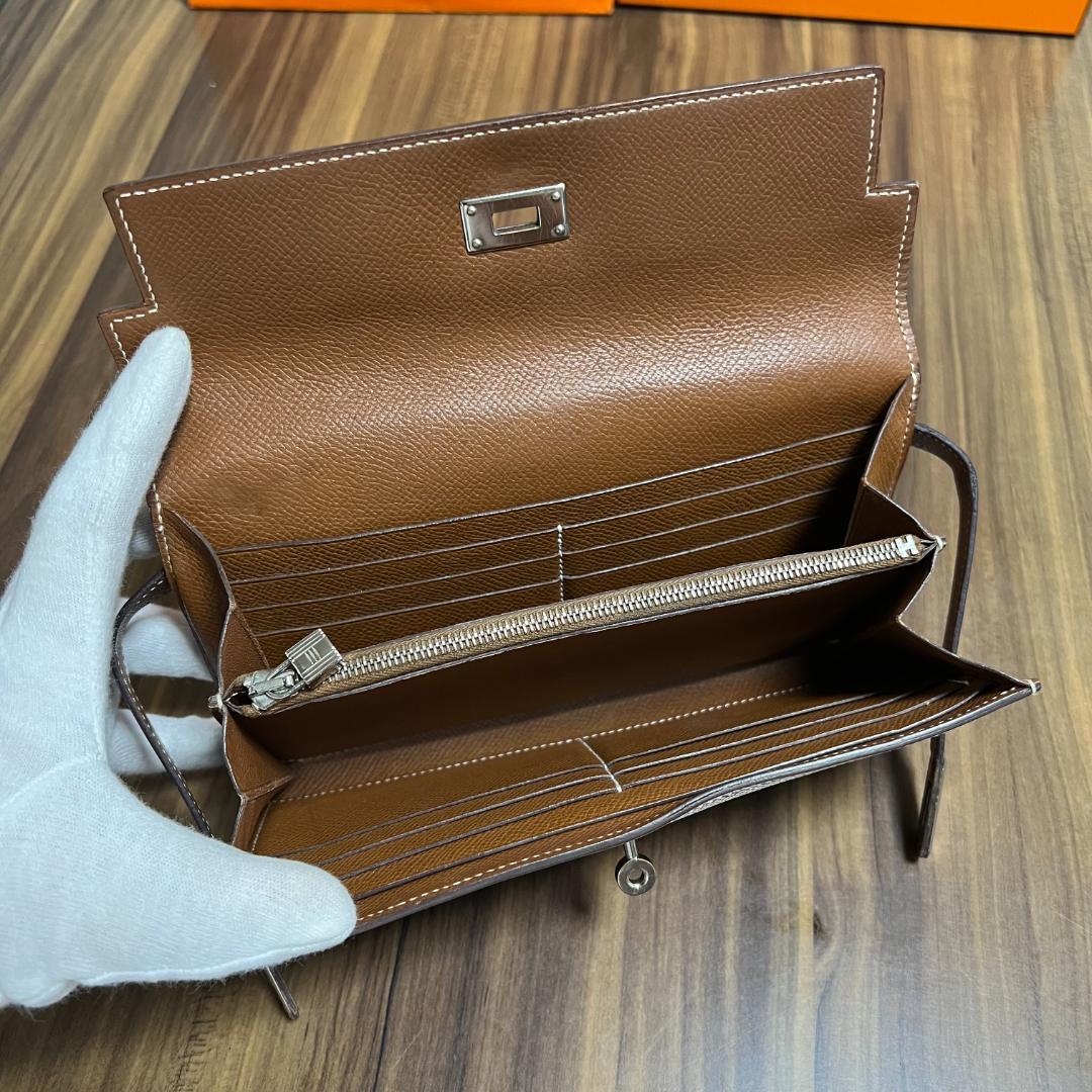 HERMES エルメス 財布 ケリーウォレット 人気のゴールド