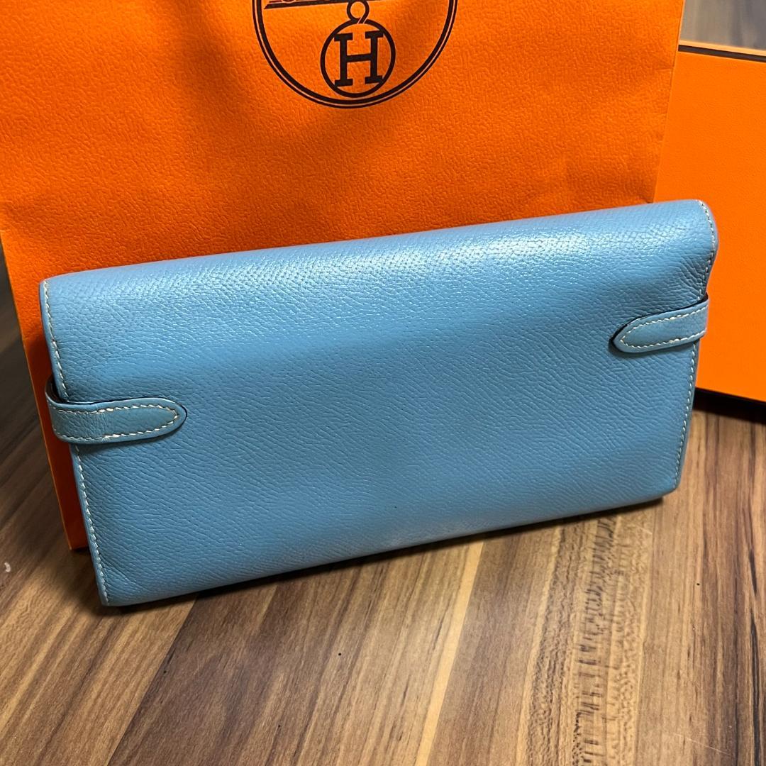 HERMES エルメス 財布 ケリーウォレット ブルージーン 定番人気