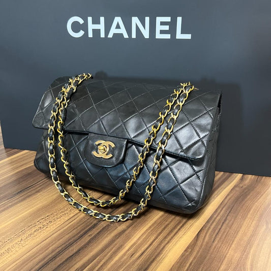 CHANEL シャネル ダブルフラップ ダブルチェーン マトラッセ 25 ラムスキン ショルダーバッグ