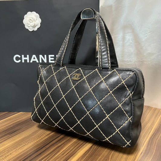 CHANEL シャネル バッグ ワイルドステッチ ボストンバッグ シールあり 6番台